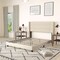 Merrick Lane Percy Modern Platform Bed with Padded Channel Stitched Upholstered Wingback Headboard and Underbed Clearance